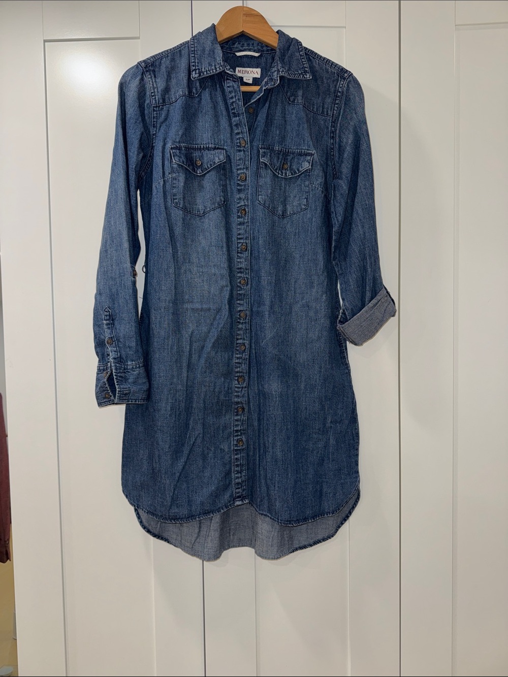 Merona Indigo Denim Button-Down Shirt Dress